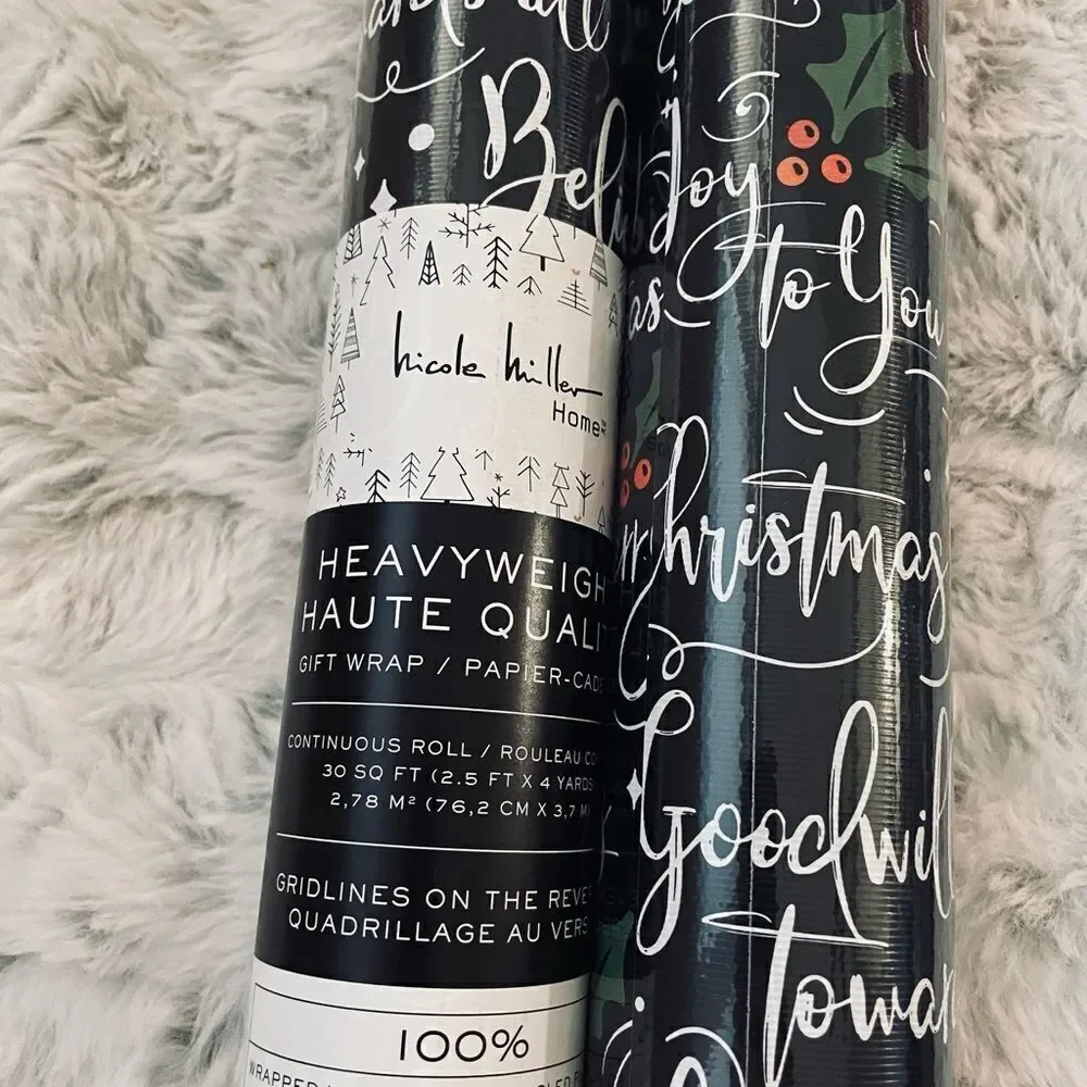 Christmas Nicole Miller Print Premium Gift Wrap Wrapping Paper Roll